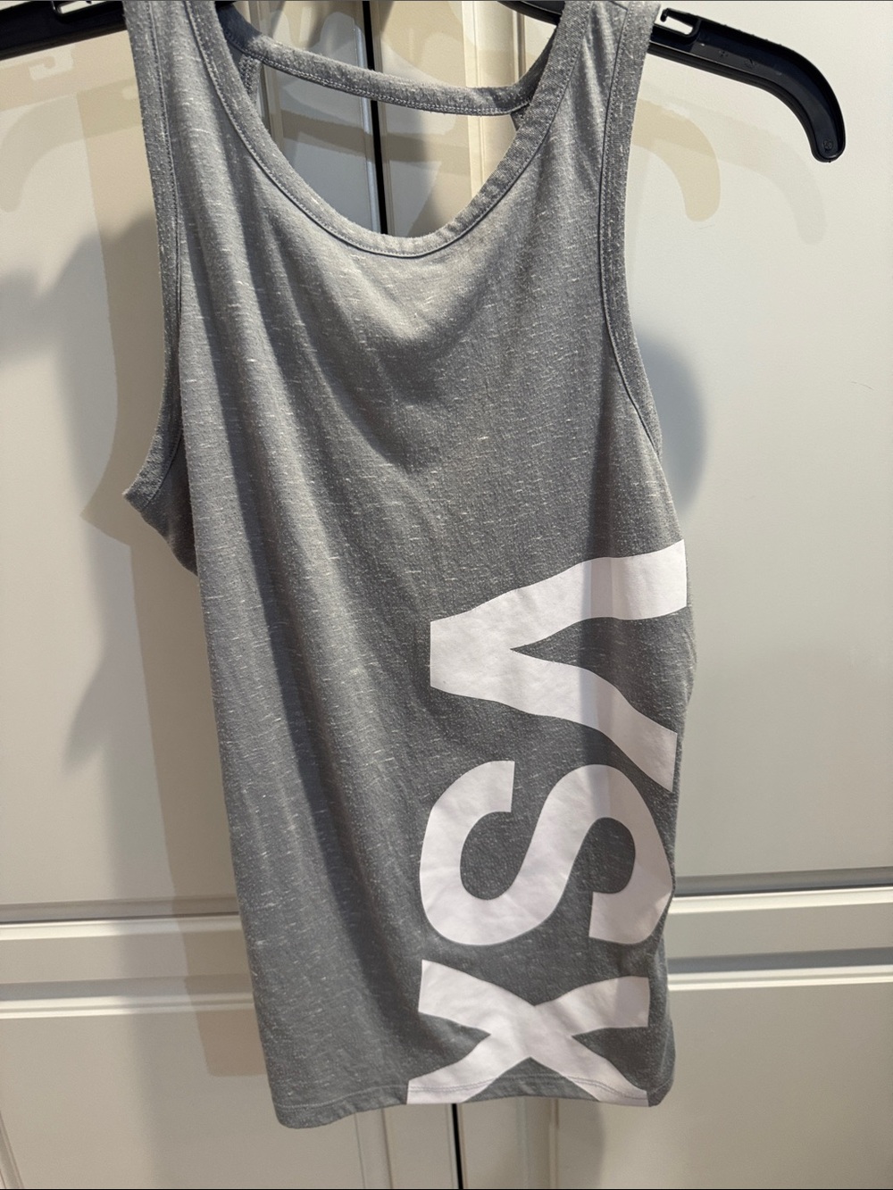 Victoria's Secret Gray Tank Top with White Graphic